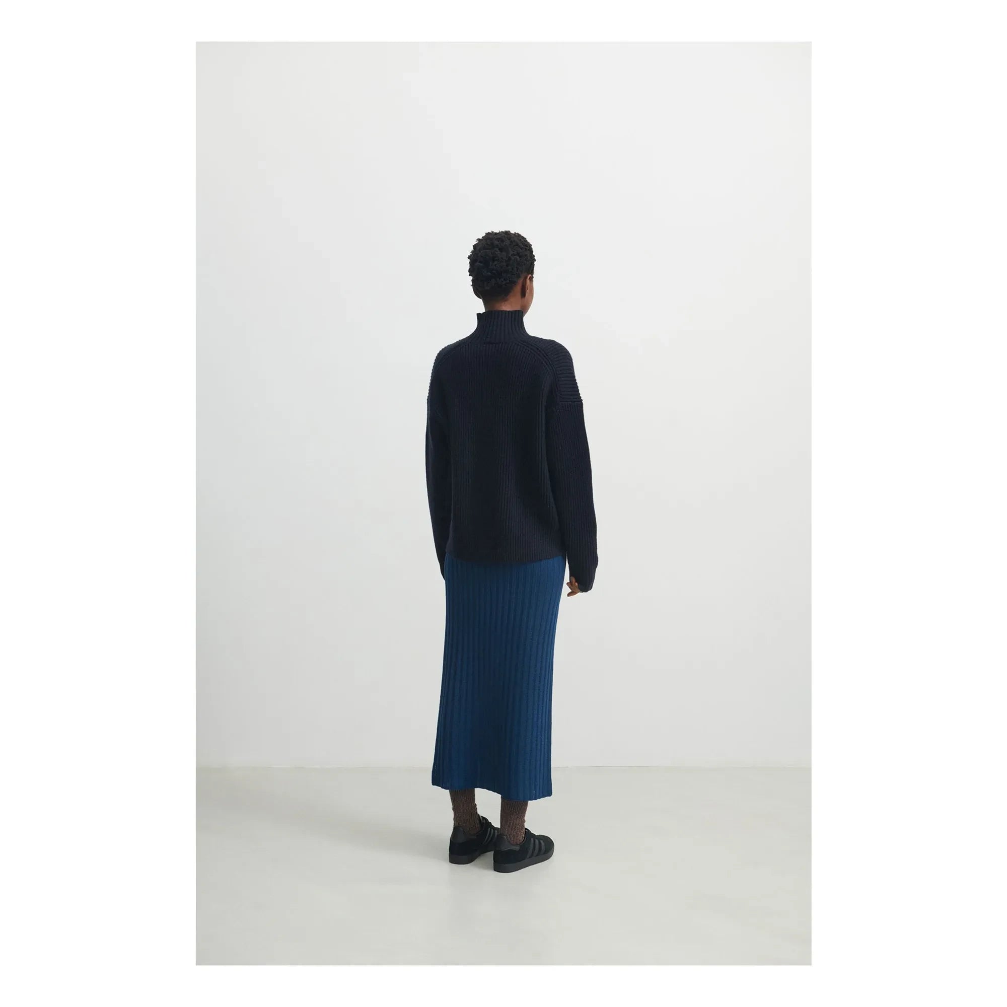 FUB - Jersey de lana cruda - Colección mujer | Azul marino