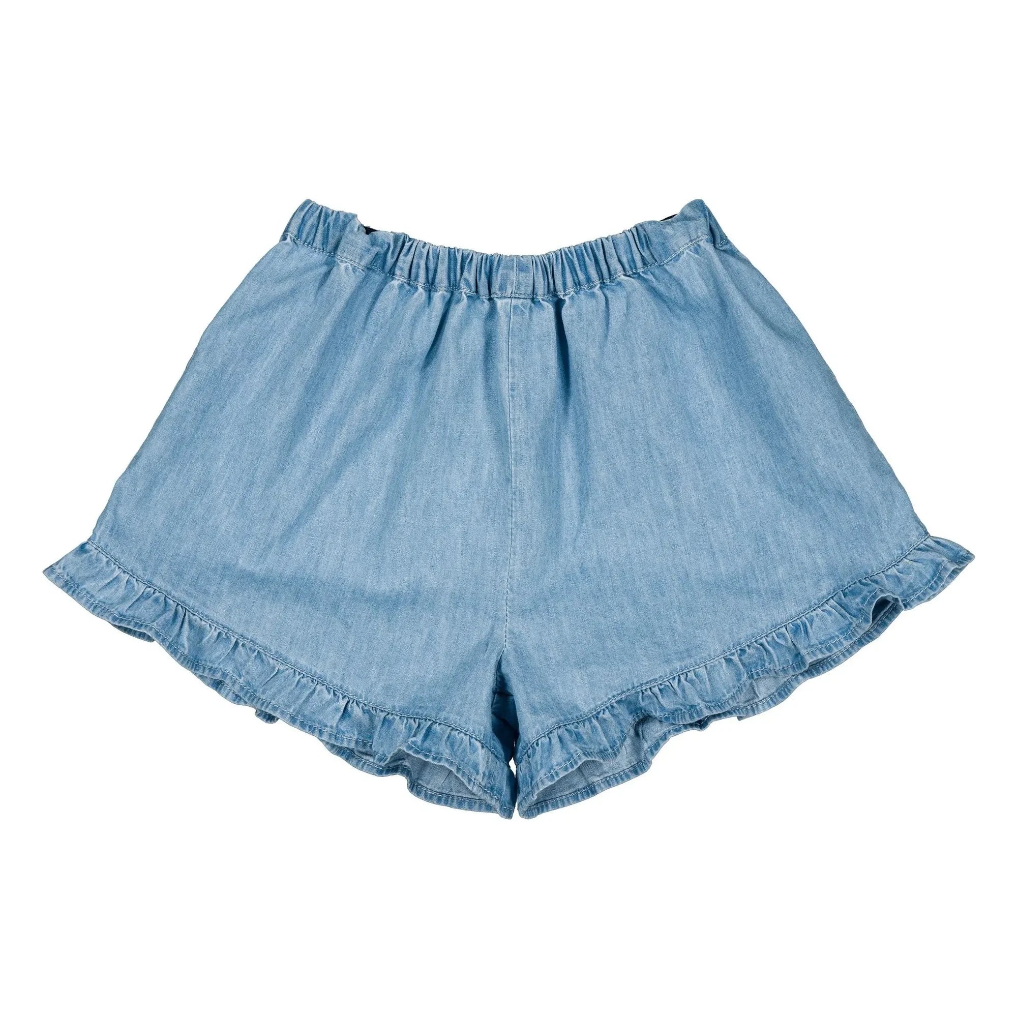 Louis Louise - Shorts con volantes Joséphine Chambray | Azul claro