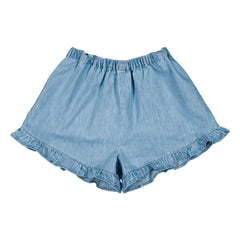 Louis Louise - Shorts con volantes Joséphine Chambray | Azul claro