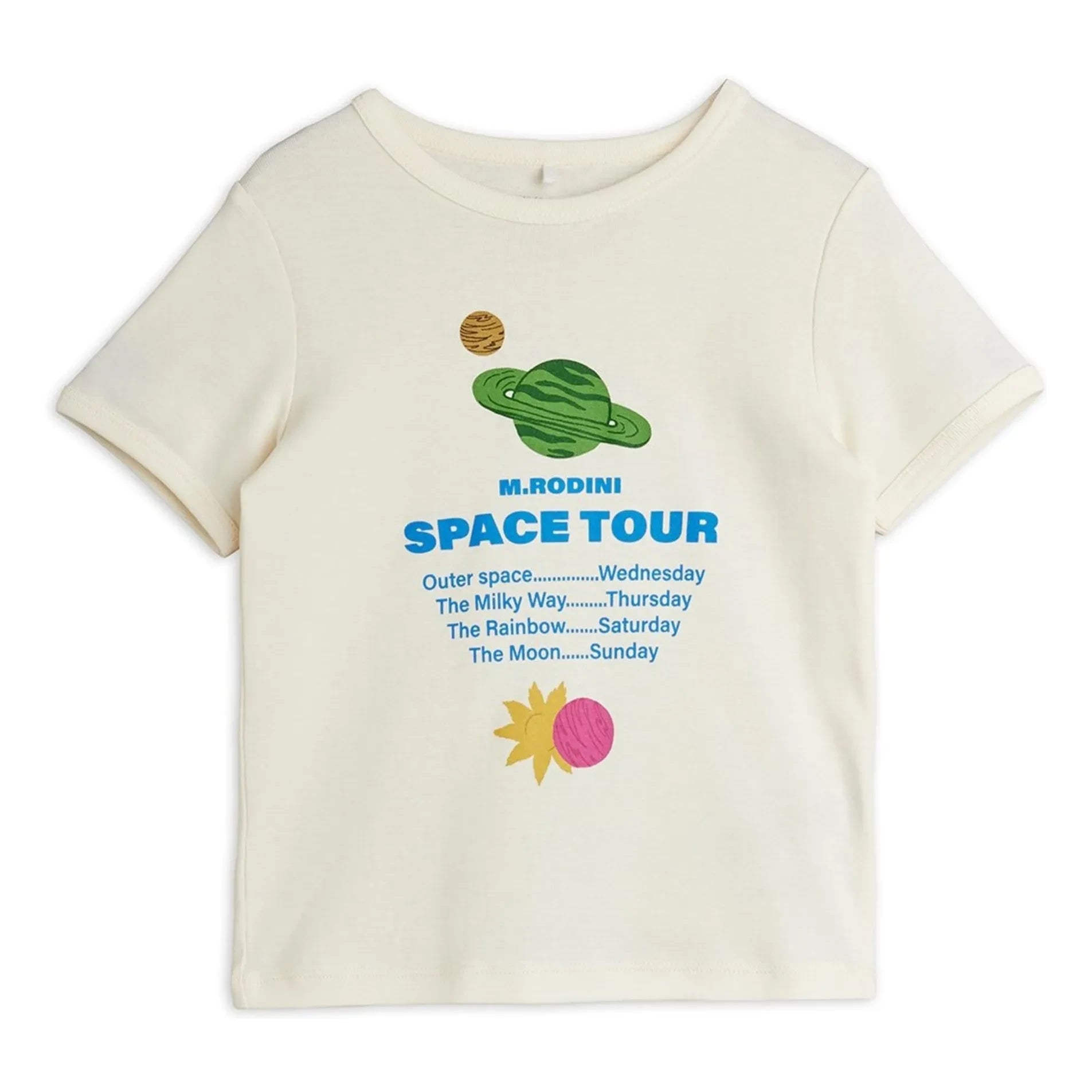 Mini Rodini - Camiseta de algodón orgánico Space Tour | Crudo