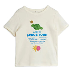 Mini Rodini - Camiseta de algodón orgánico Space Tour | Crudo