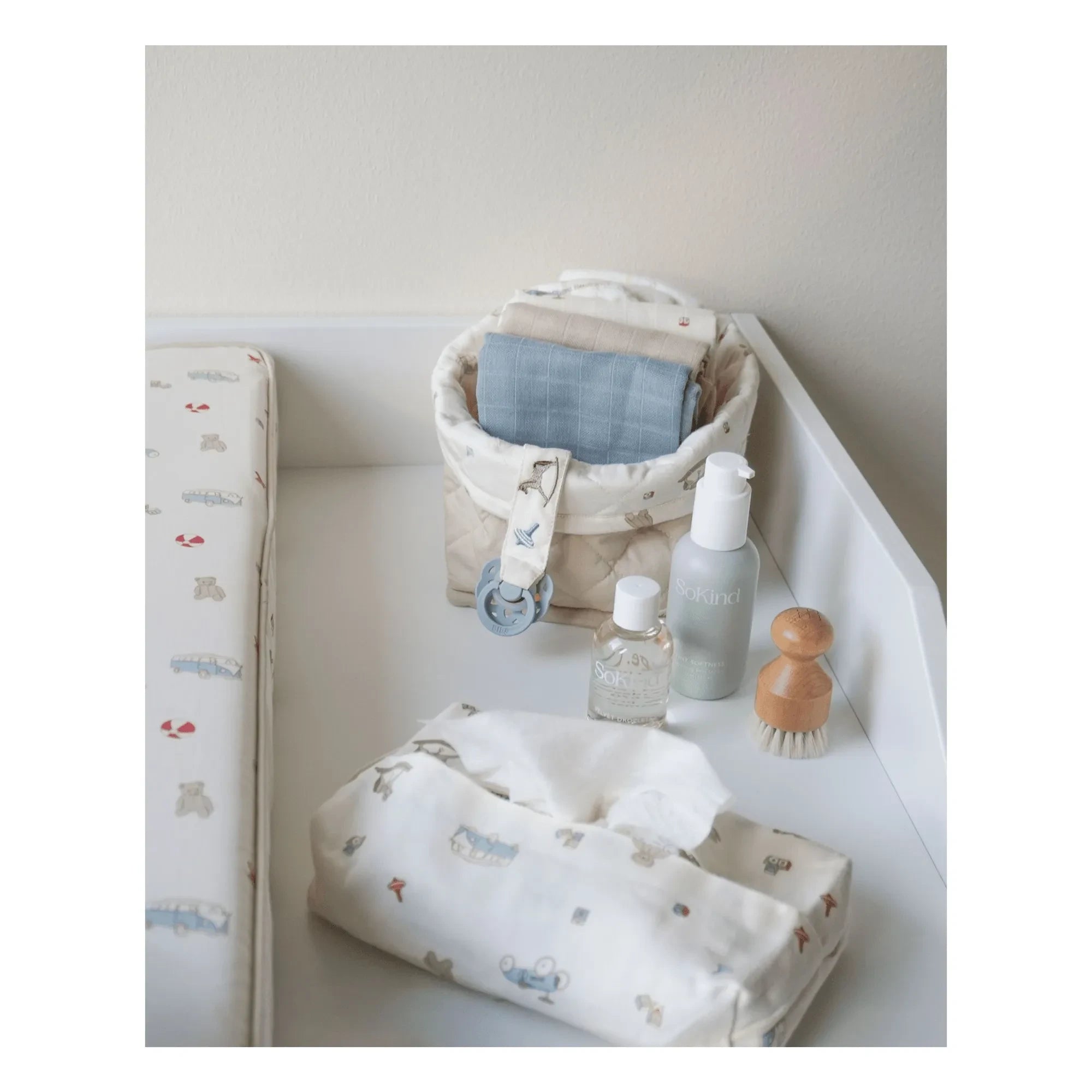 Cam Cam - Caja para toallitas vintage Toys | Beige