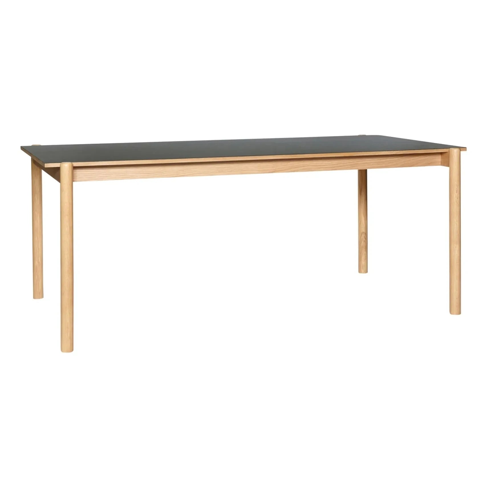 Hübsch - Mesa de comedor de roble Oblique | Negro