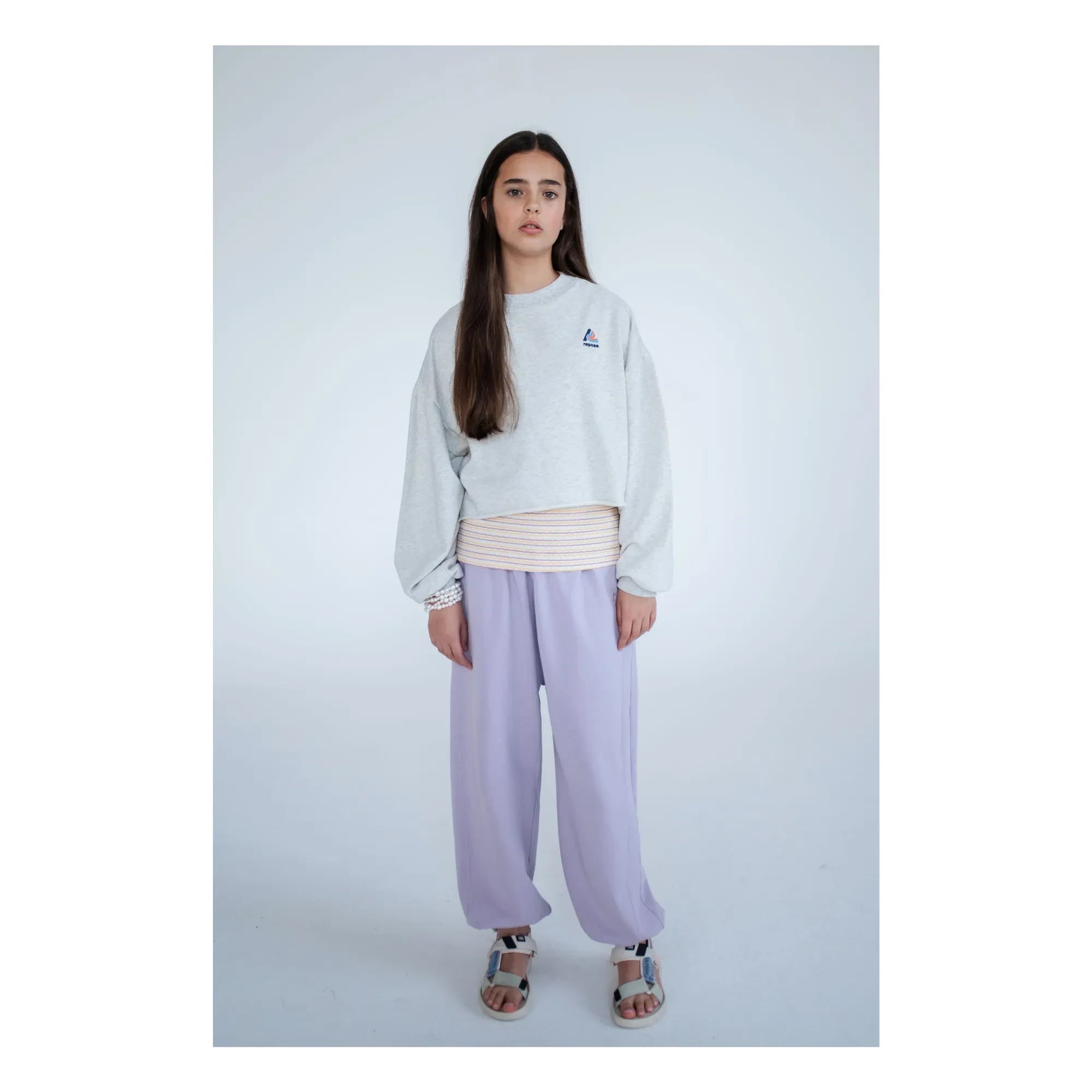 Repose AMS - Sudadera Corta de Algodón Orgánico | Gris Mélange
