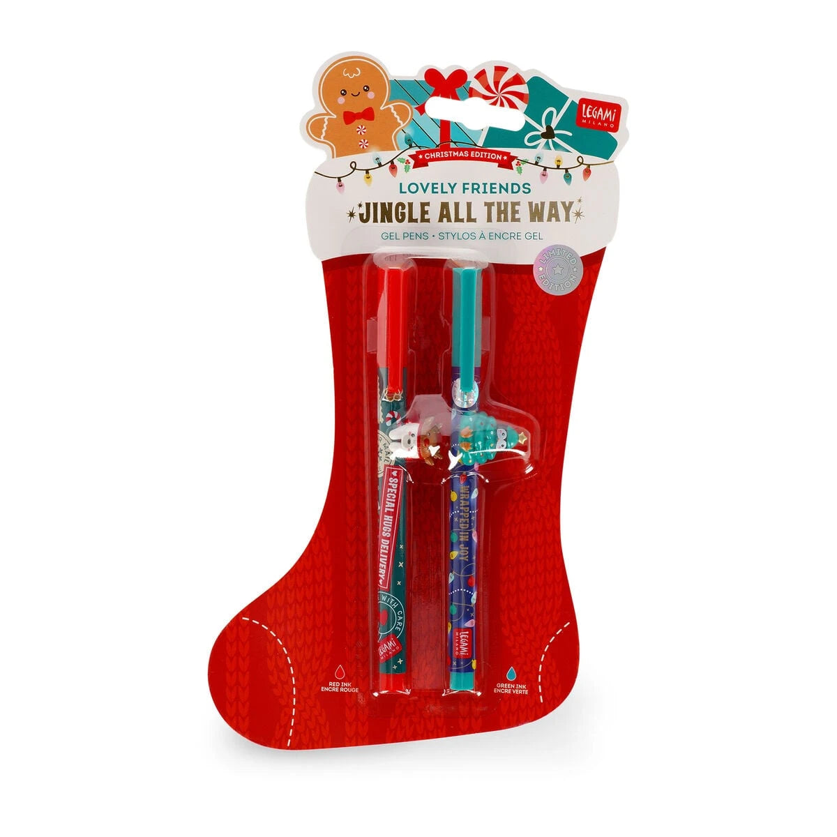 Legami - Set de 2 Bolígrafos con Adornos de Animales - Jingle All Way