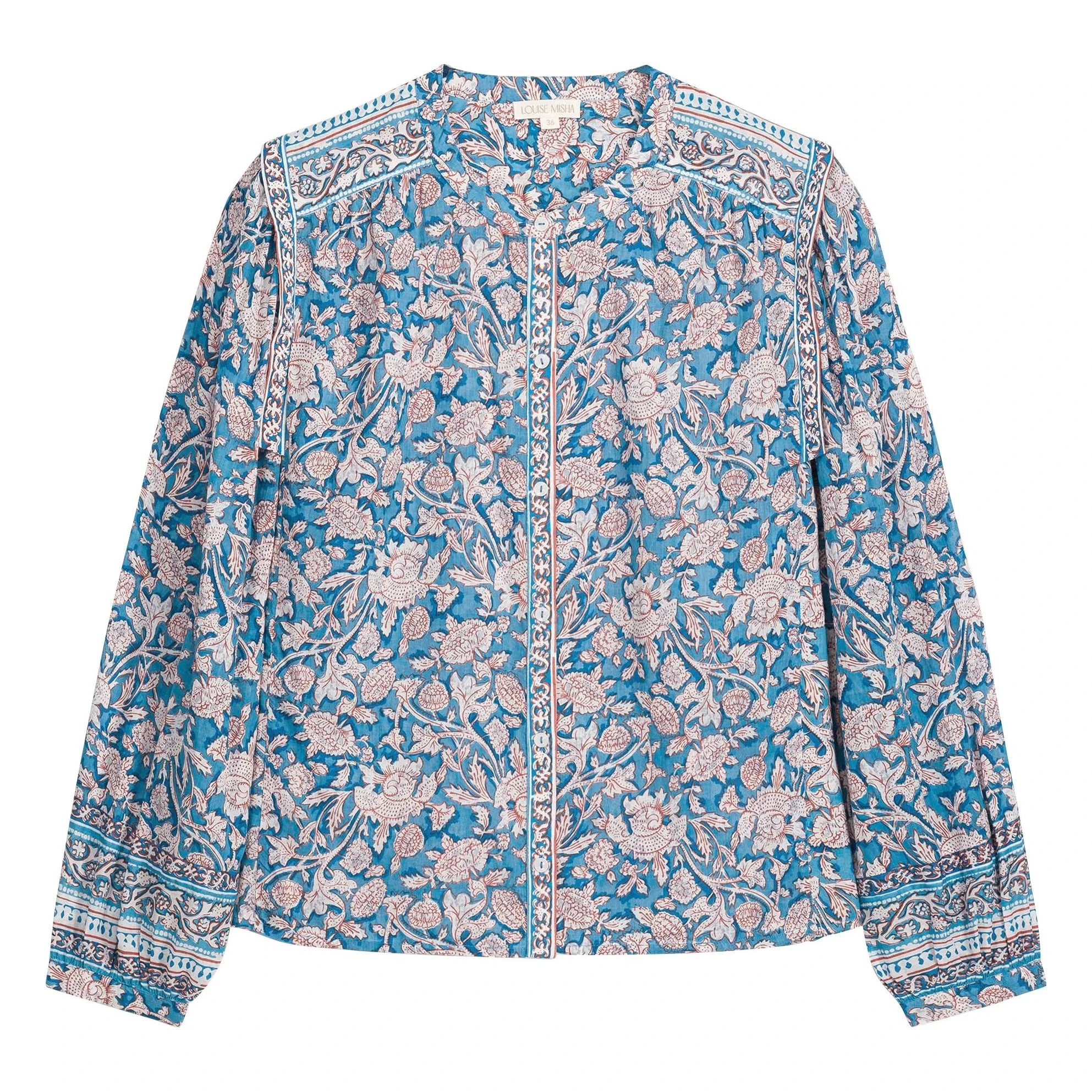 Louise Misha - Blusa Jane de algodón orgánico | Azul