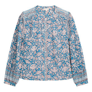 Louise Misha - Blusa Jane de algodón orgánico | Azul