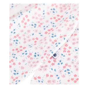 Petit Bateau - Pijama de terciopelo con flores | Blanco