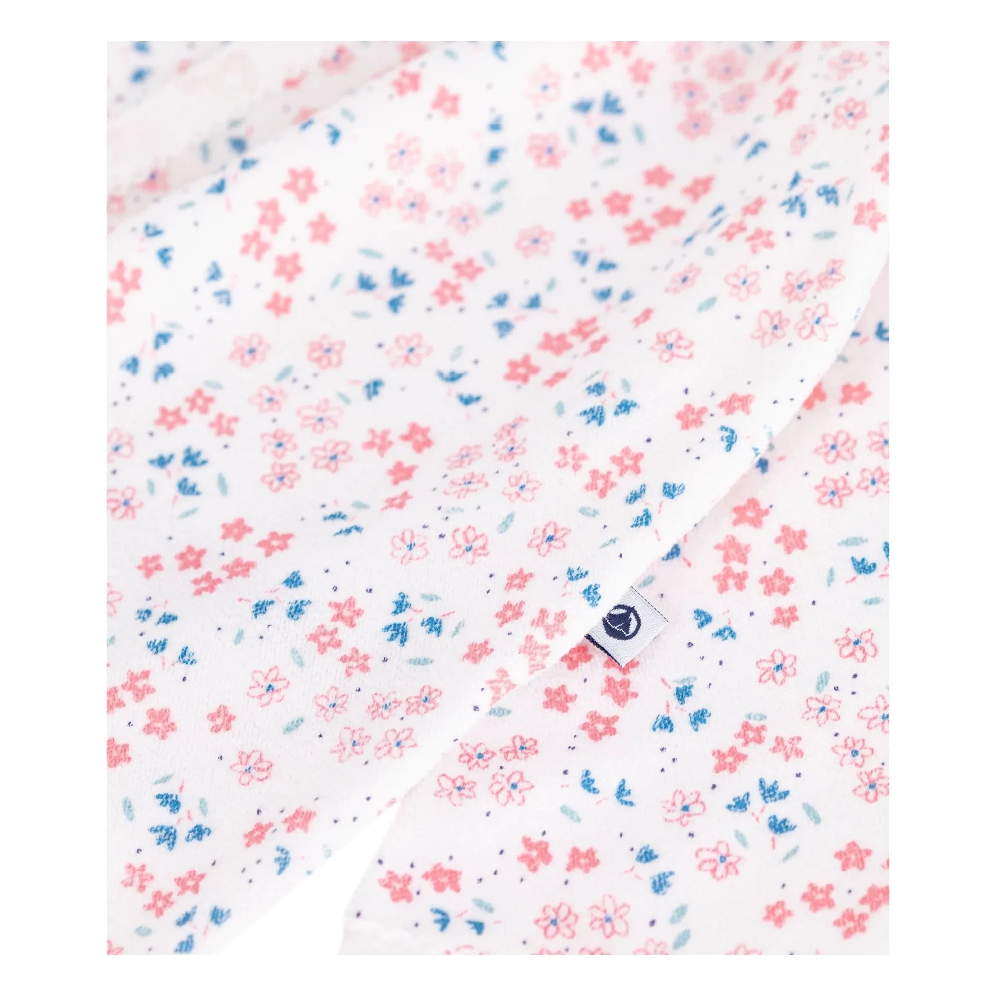 Petit Bateau - Pijama de terciopelo con flores | Blanco