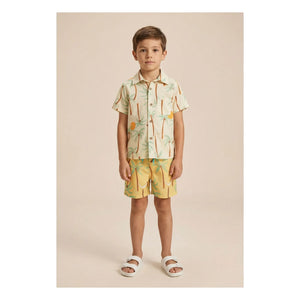 Pepita & Me - Guayabera Palm Camisa de manga corta | Marfil