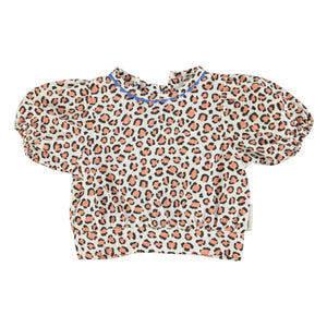 Piupiuchick - Blusa corta de leopardo de algodón orgánico | Crudo