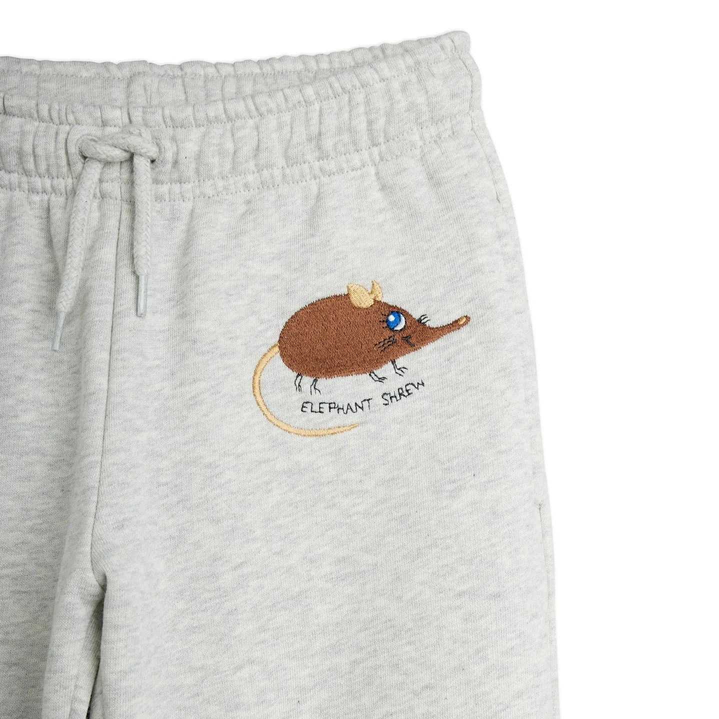 Mini Rodini - Fare nakışlı jogger Organik pamuk | Gri melanj