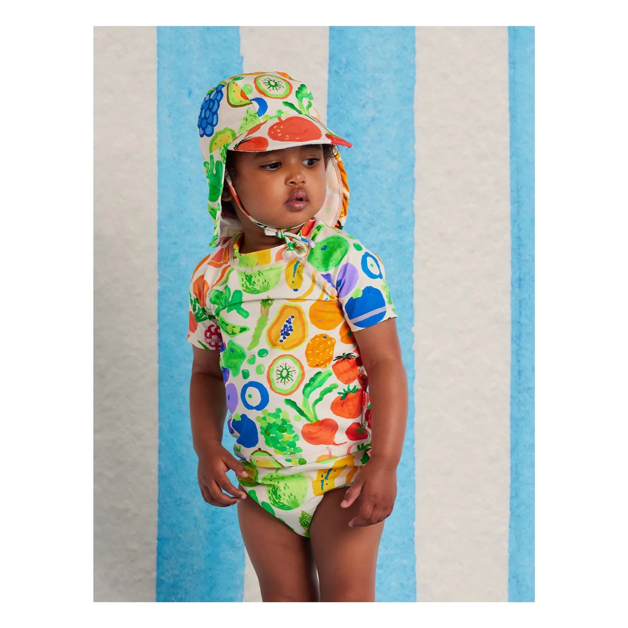 Halcyon Nights - Camiseta de baño de lycra de protección UV reciclada Fruit | Crudo