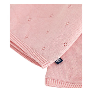 Petit Bateau - Cárdigan cruzado de punto pointelle de lana | Rosa