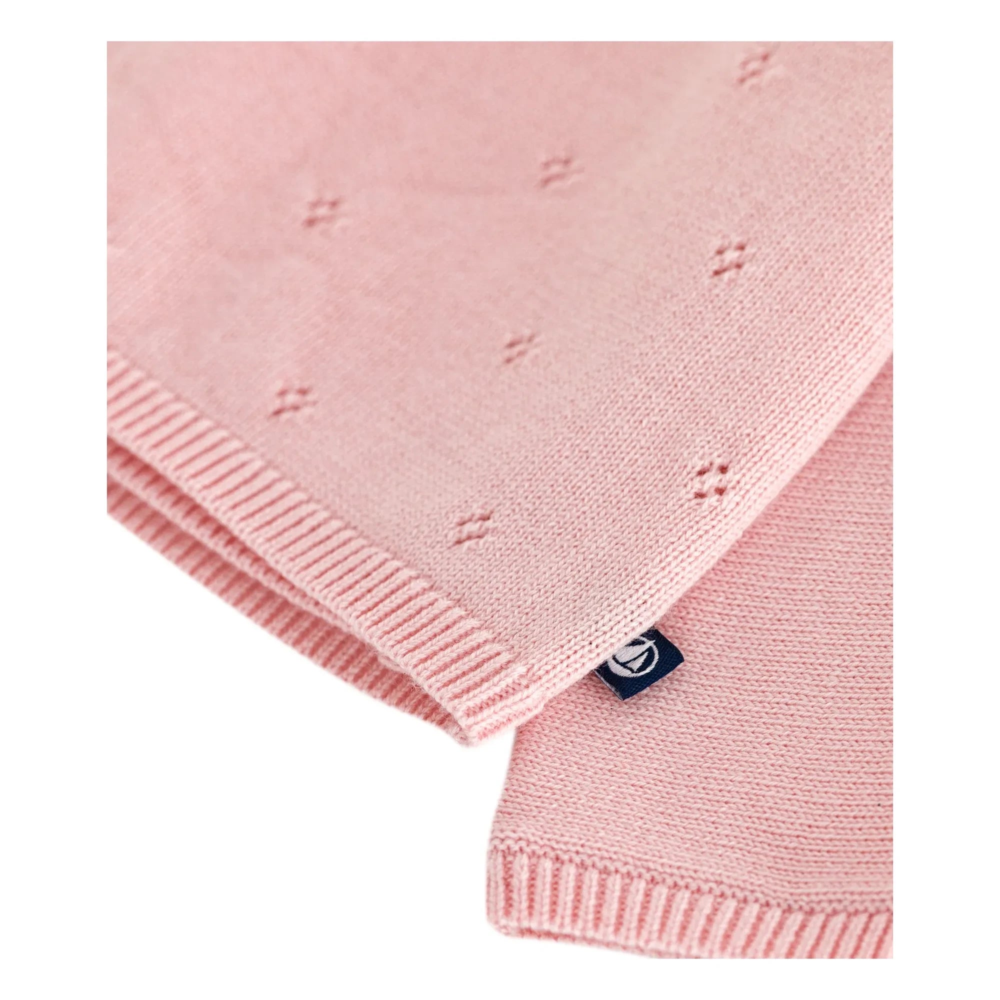 Petit Bateau - Cárdigan cruzado de punto pointelle de lana | Rosa