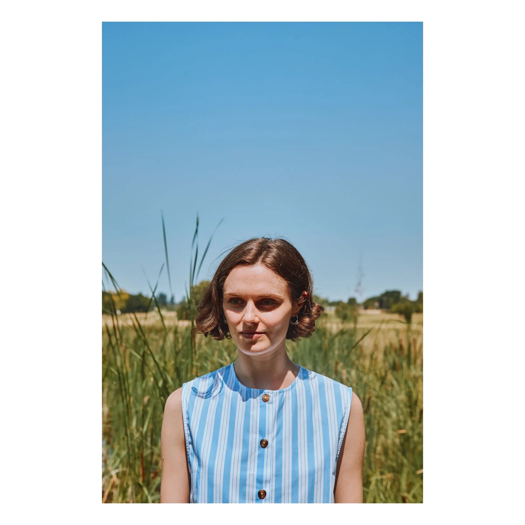 Poudre Organic - Blusa de rayas de vainilla | Azul