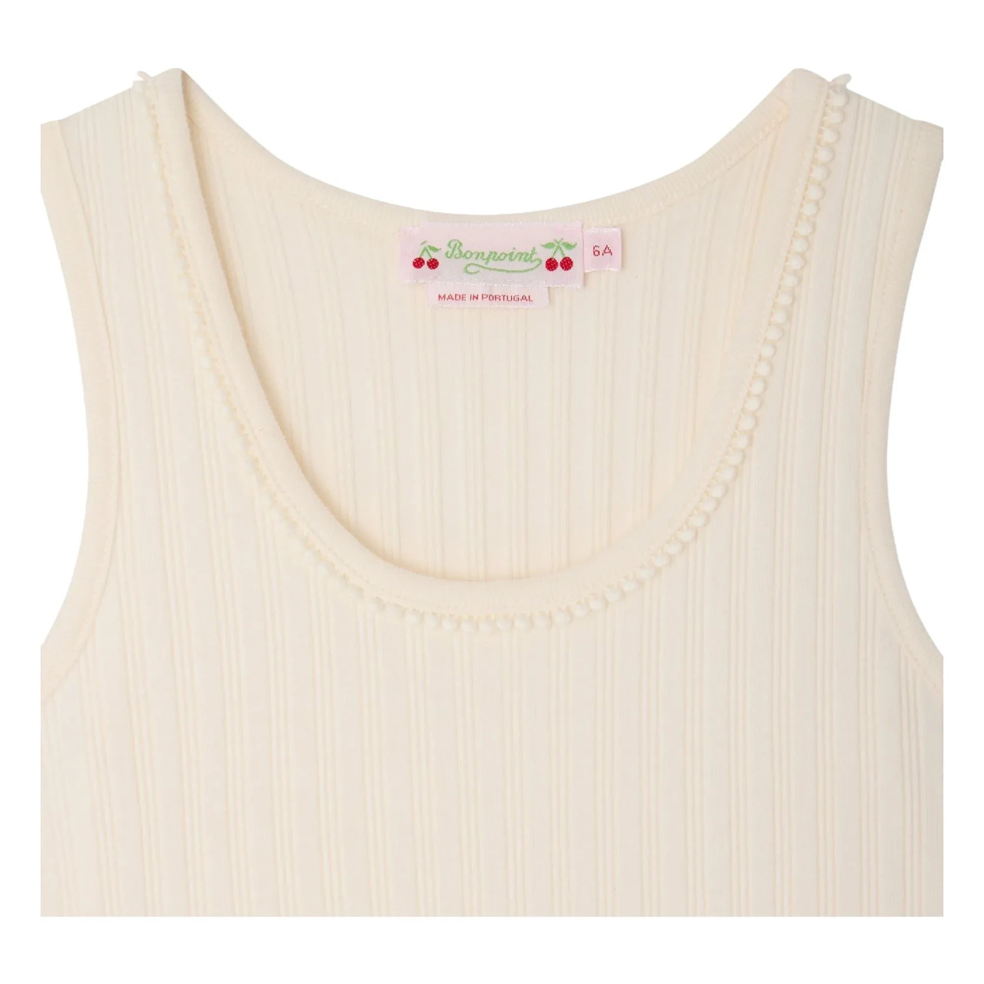 Bonpoint - Camiseta de tirantes de canalé Edina | Crema