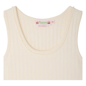 Bonpoint - Camiseta de tirantes de canalé Edina | Crema