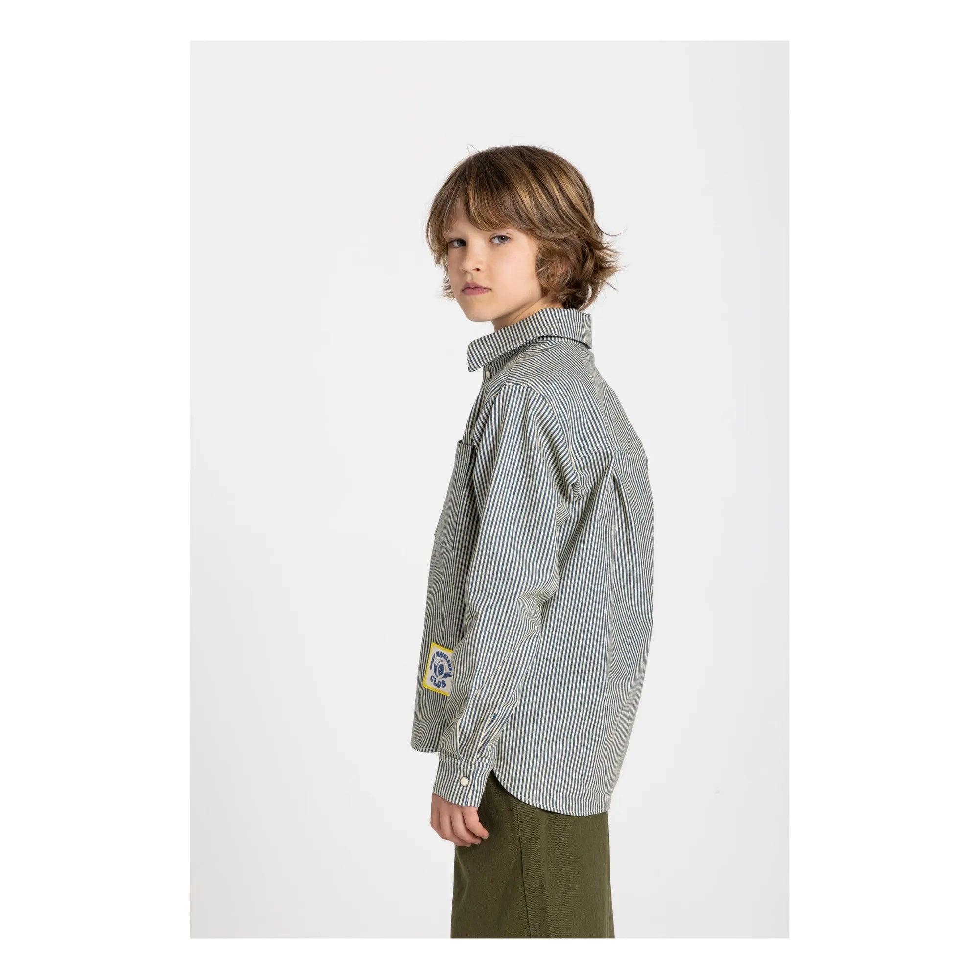 Hundred Pieces - Enzo Camisa a rayas | Verde oscuro