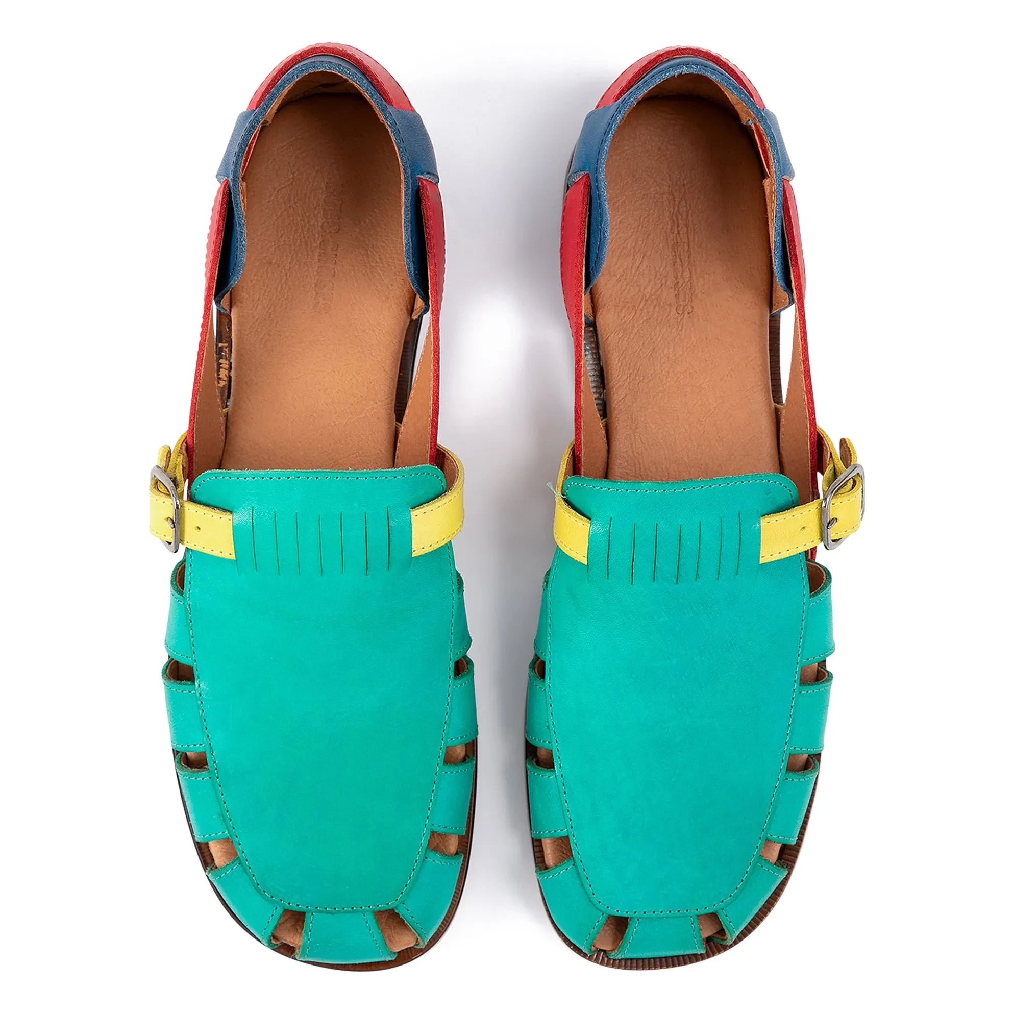 Bobo Choses - Sandalias de cuero con bloques de color | Verde