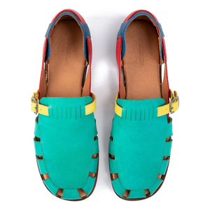 Bobo Choses - Sandalias de cuero con bloques de color | Verde