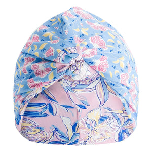 Louise Misha - Gorro de baño Abina con estampado floral Fibras recicladas | Azul