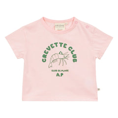 Arsène et Les Pipelettes - Camiseta Shrimp Club de algodón orgánico | Rosa pálido