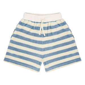 Jenest - Robin Rayas Toalla de Algodón Orgánico Pantalón Corto | Azul