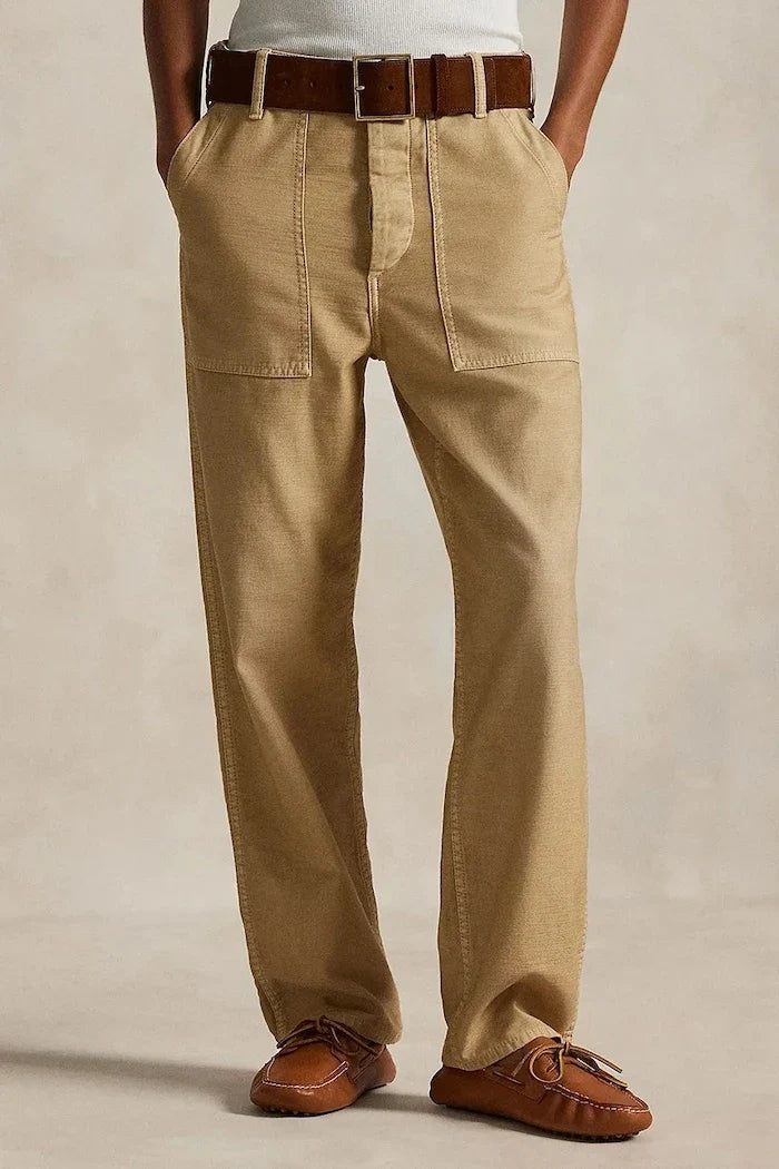 Pantalón liso de algodón Polo Ralph Lauren para mujer