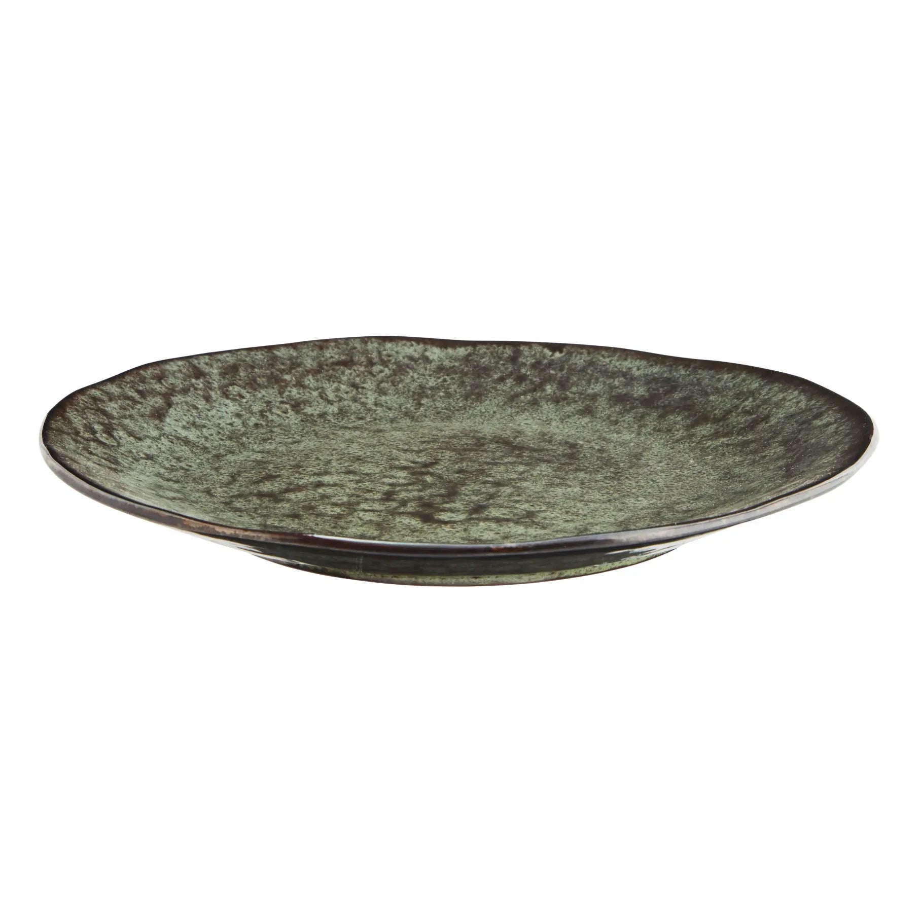 Madam Stoltz - Plato de cerámica de gres | Verde oscuro