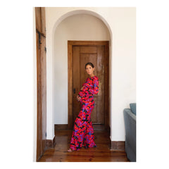 Paloma Collection - Pantalones Premamá Andrea Flower Power | Rojo