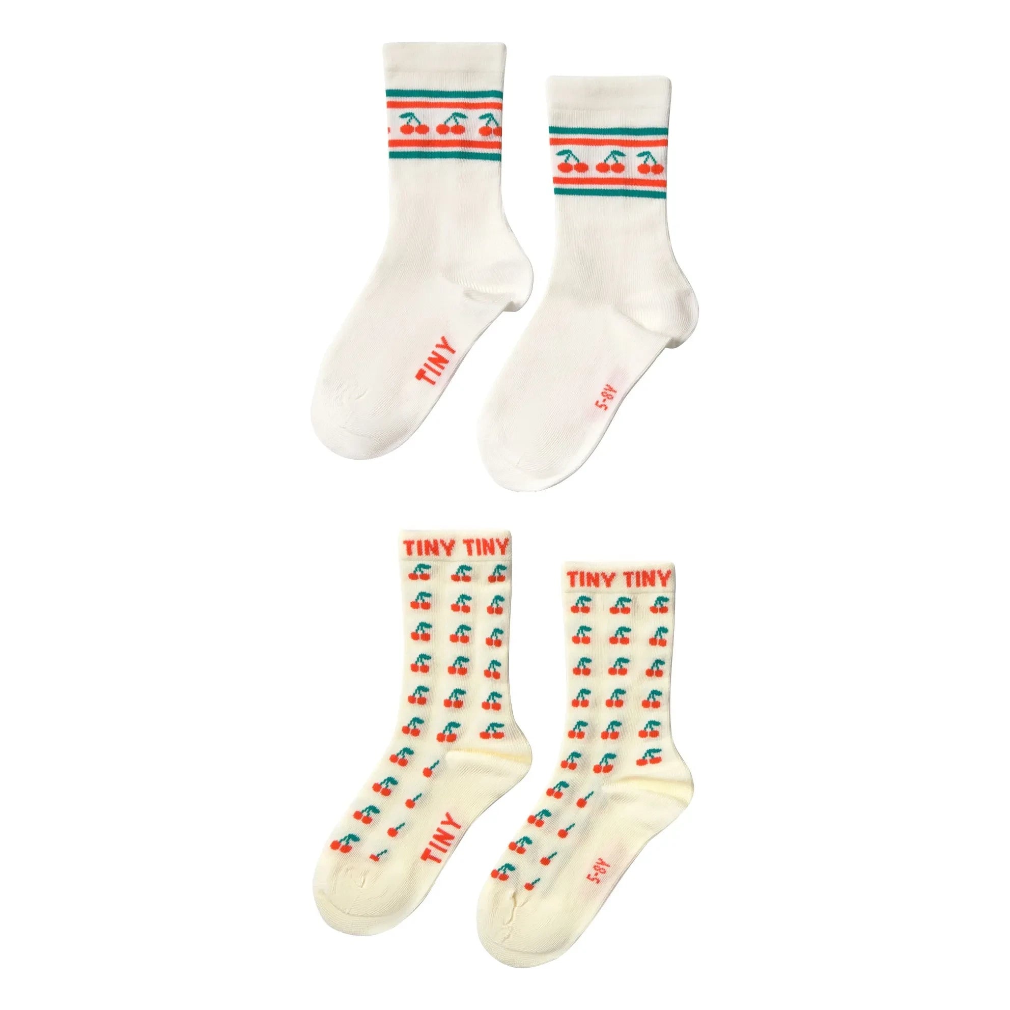 Tinycottons - Set de 2 pares de calcetines Cherry | Amarillo pálido