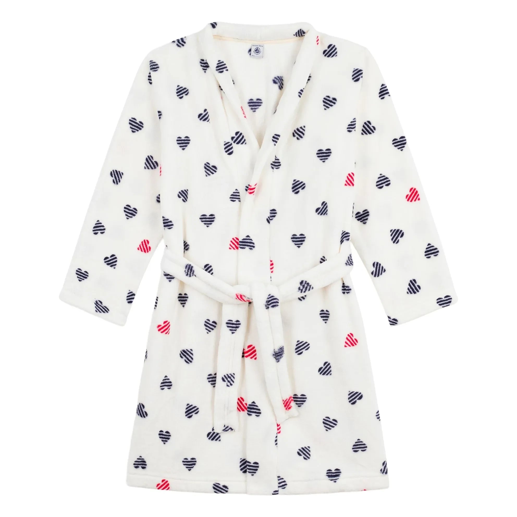 Petit Bateau - Batín Corazones Rayas | Blanco