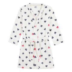 Petit Bateau - Batín Corazones Rayas | Blanco