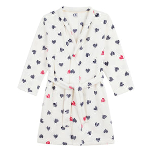 Petit Bateau - Batín Corazones Rayas | Blanco