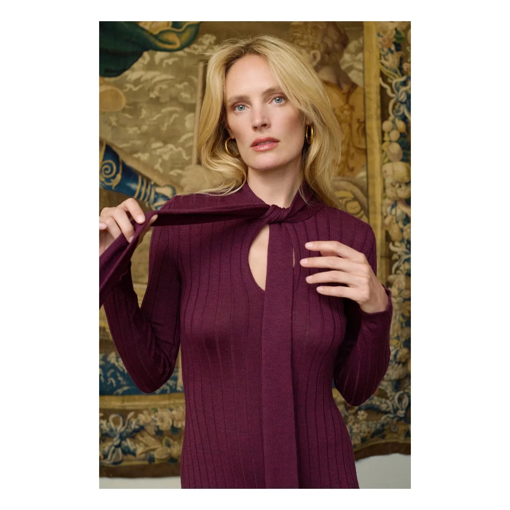 Maria de la Orden - Madeleine Laine Elbise | Bordo