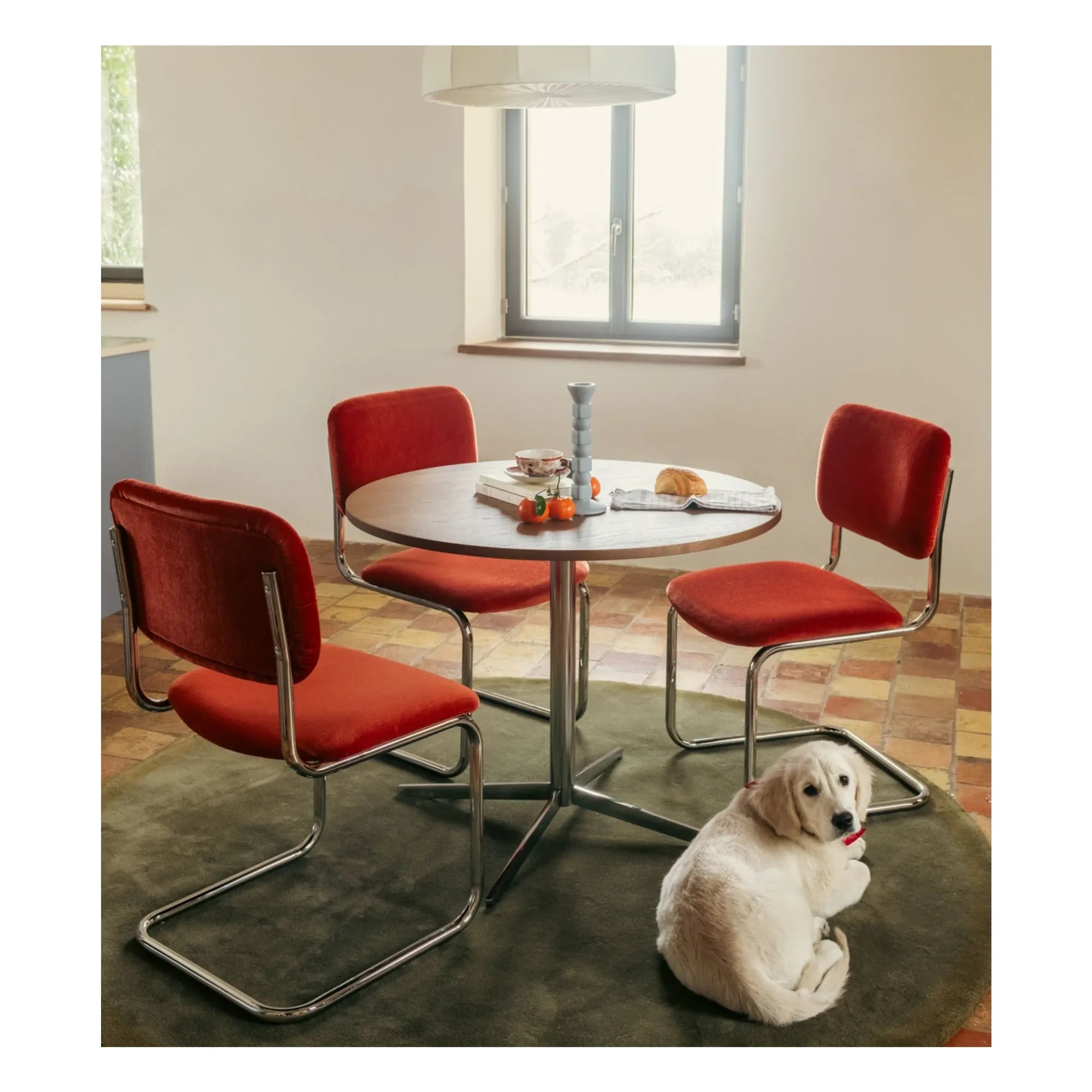 The Socialite Family - Mohair terciopelo Silla Classica | Bermellón