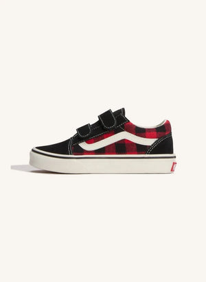 Vans - Zapatillas Scratch Old Skool V Buffalo Plaid Cuadros | Rojo