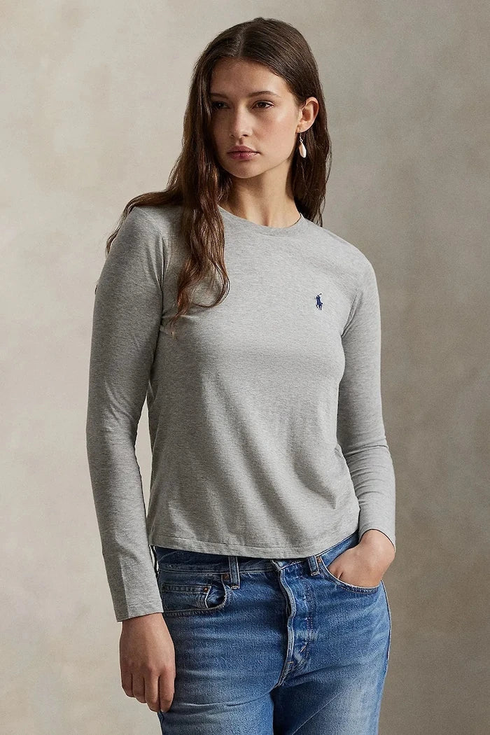 Blusa de algodón de manga larga Polo Ralph Lauren para mujer