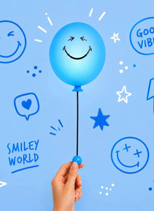 MOB - Bubbly Aplique de pared - MOB x Smiley World | Azul