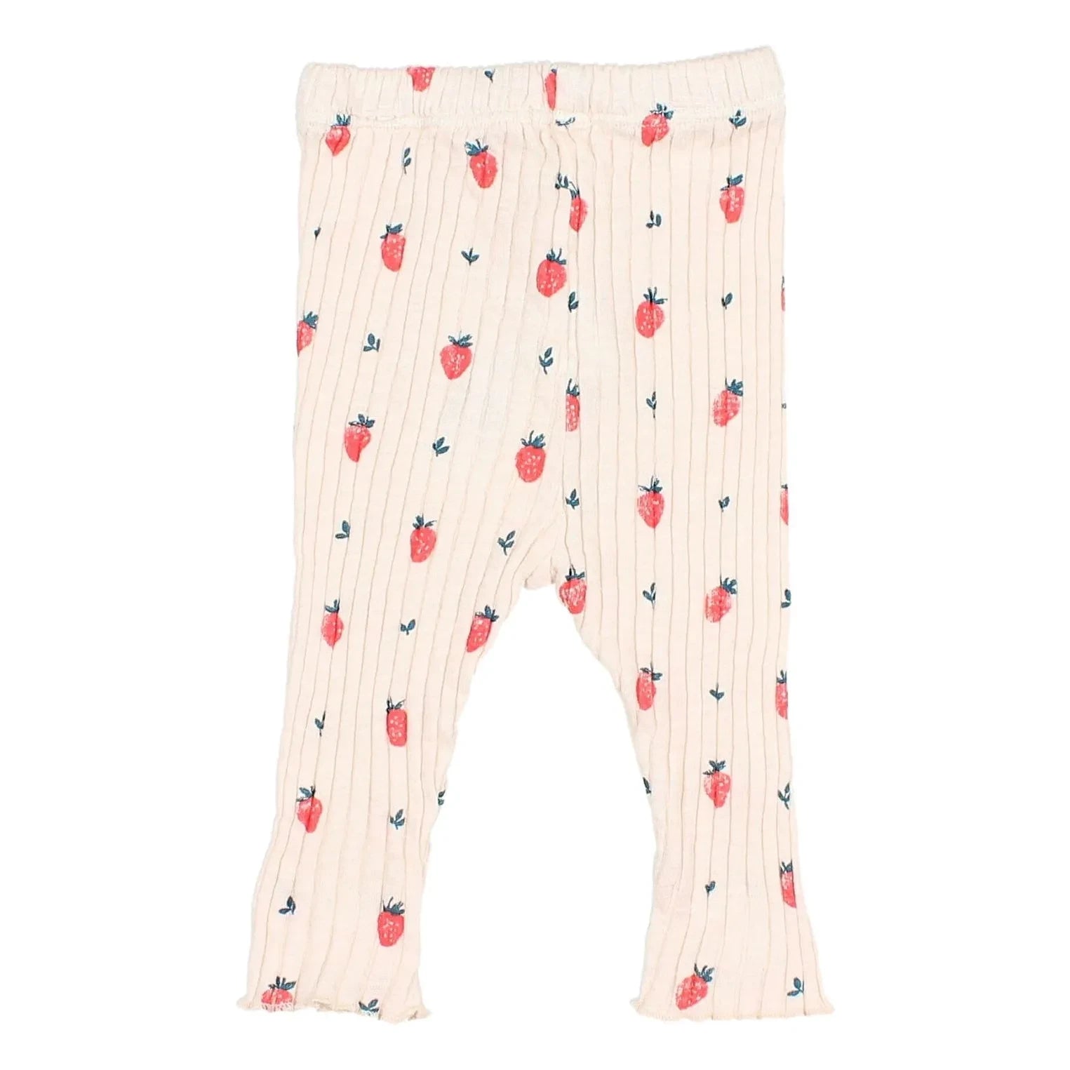 Búho - Leggings a rayas de fresa de algodón orgánico | Rosa claro
