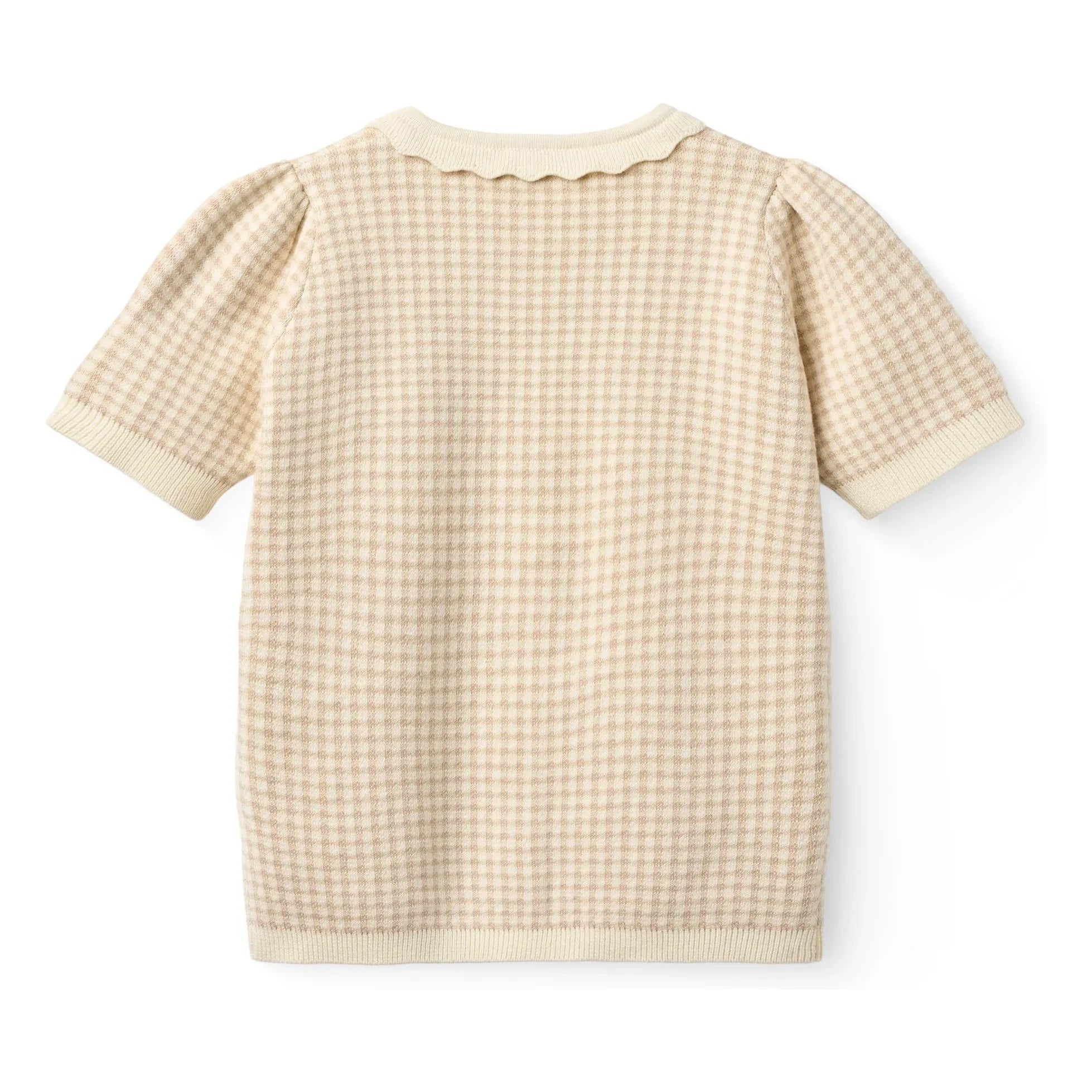 Copenhague Colors - Cárdigan jacquard de algodón orgánico de manga corta | Beige rosado