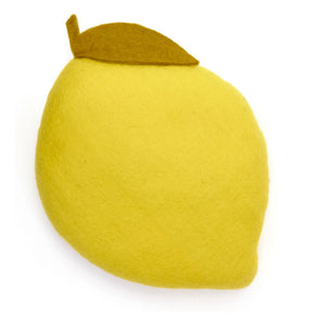 Muskhane - Cojín de fieltro con forma de limón | Amarillo