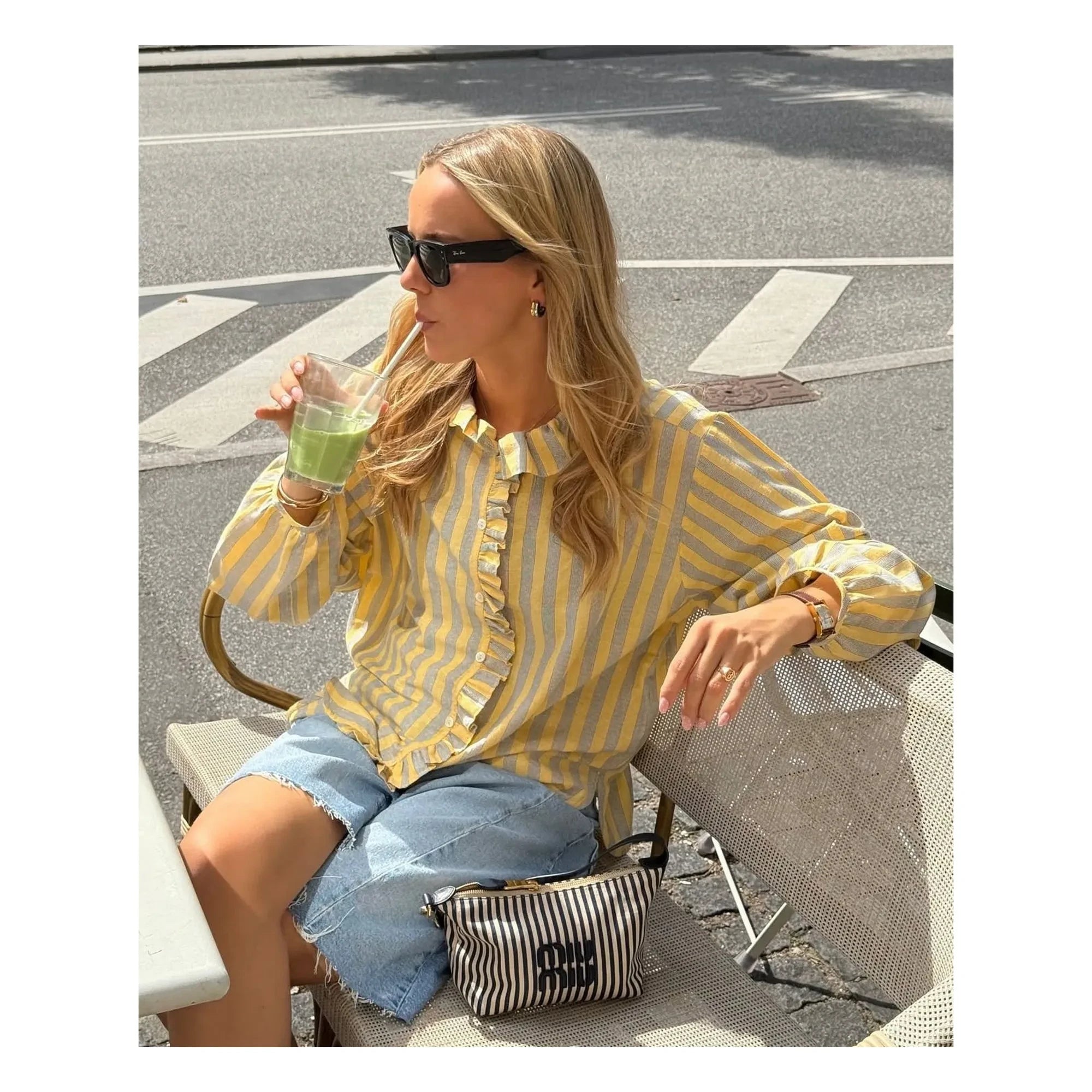 SISSEL EDELBO - Camisa de rayas Mirelle | Amarillo