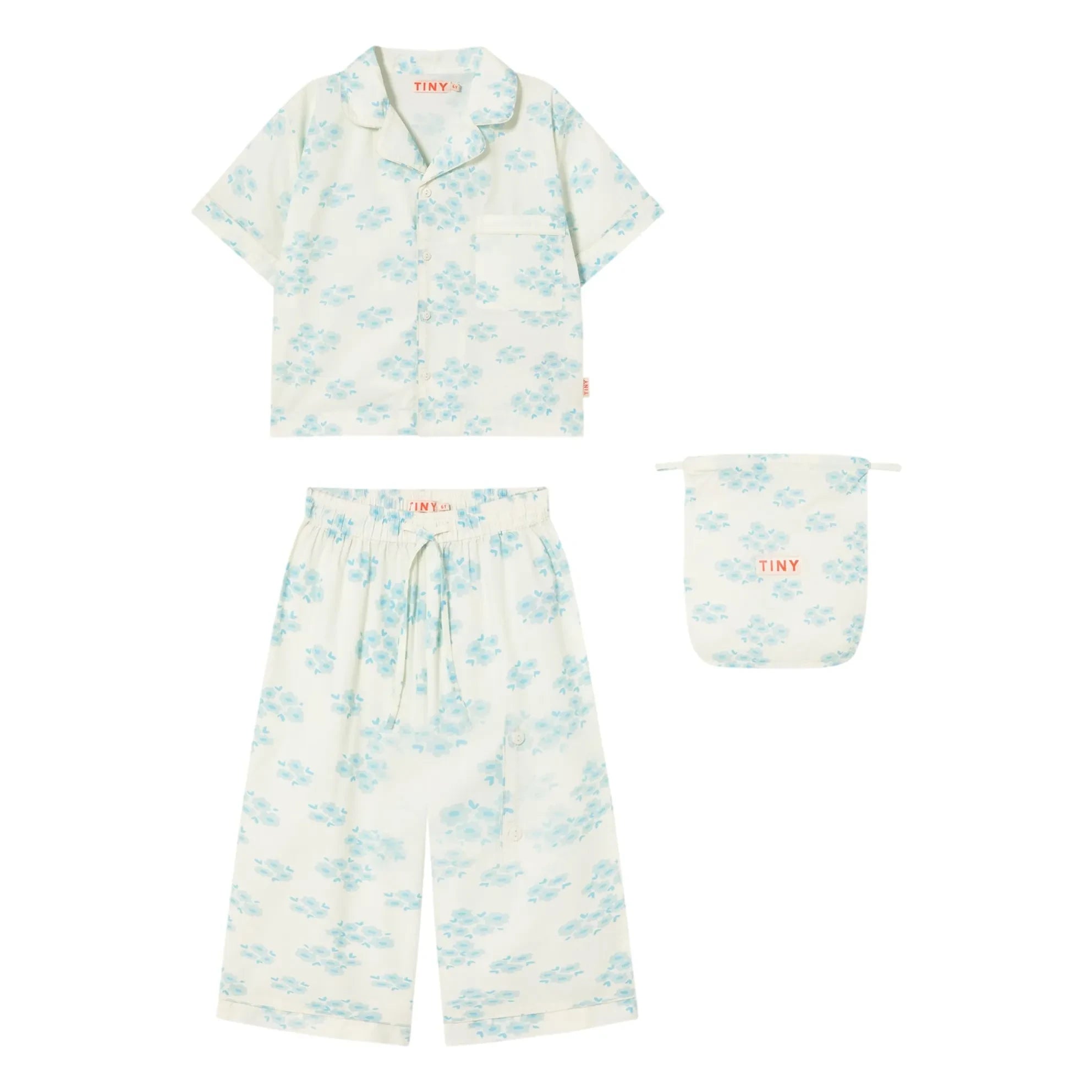 Tinycottons - Conjunto de camisa y pantalón con estampado floral | Blanco