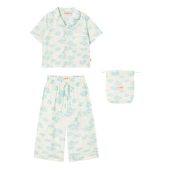 Tinycottons - Conjunto de camisa y pantalón con estampado floral | Blanco