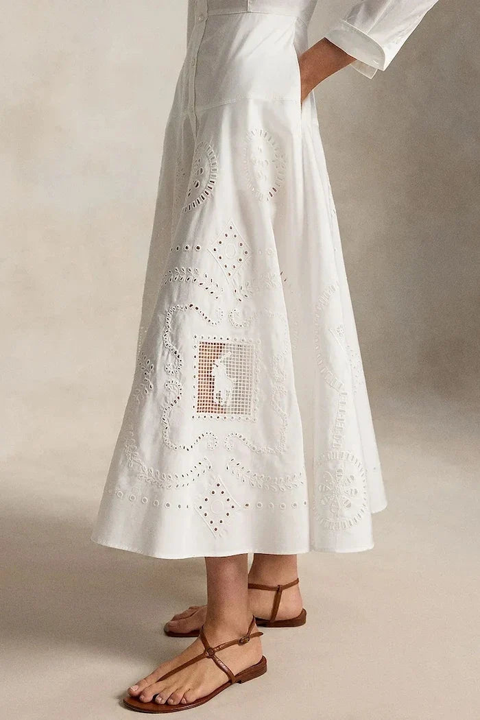 Vestido acampanado calado Polo Ralph Lauren