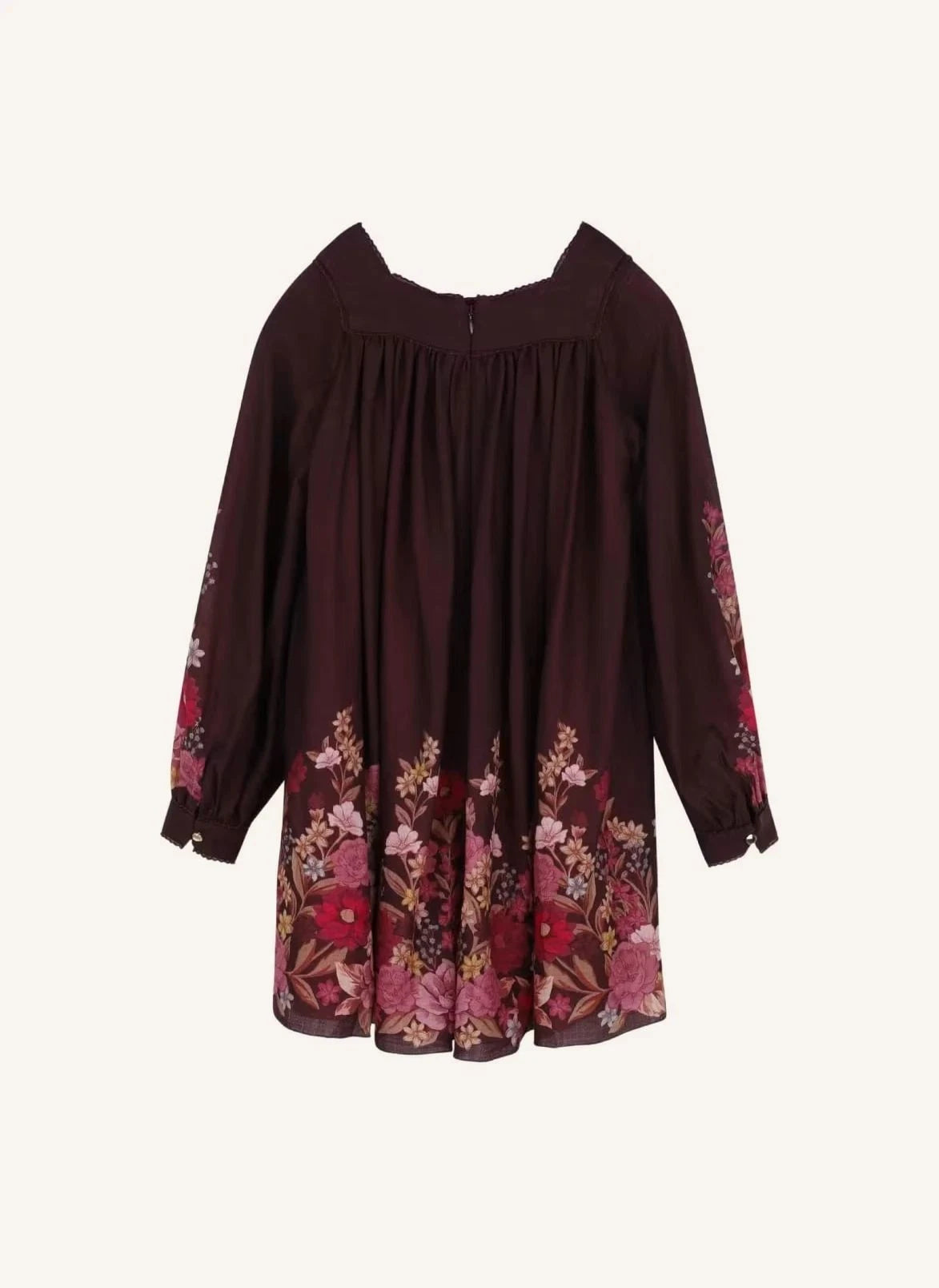 Chloé - Vestido Fleurie de gasa de lana | Plum