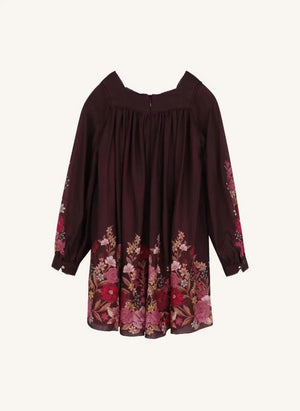 Chloé - Vestido Fleurie de gasa de lana | Plum