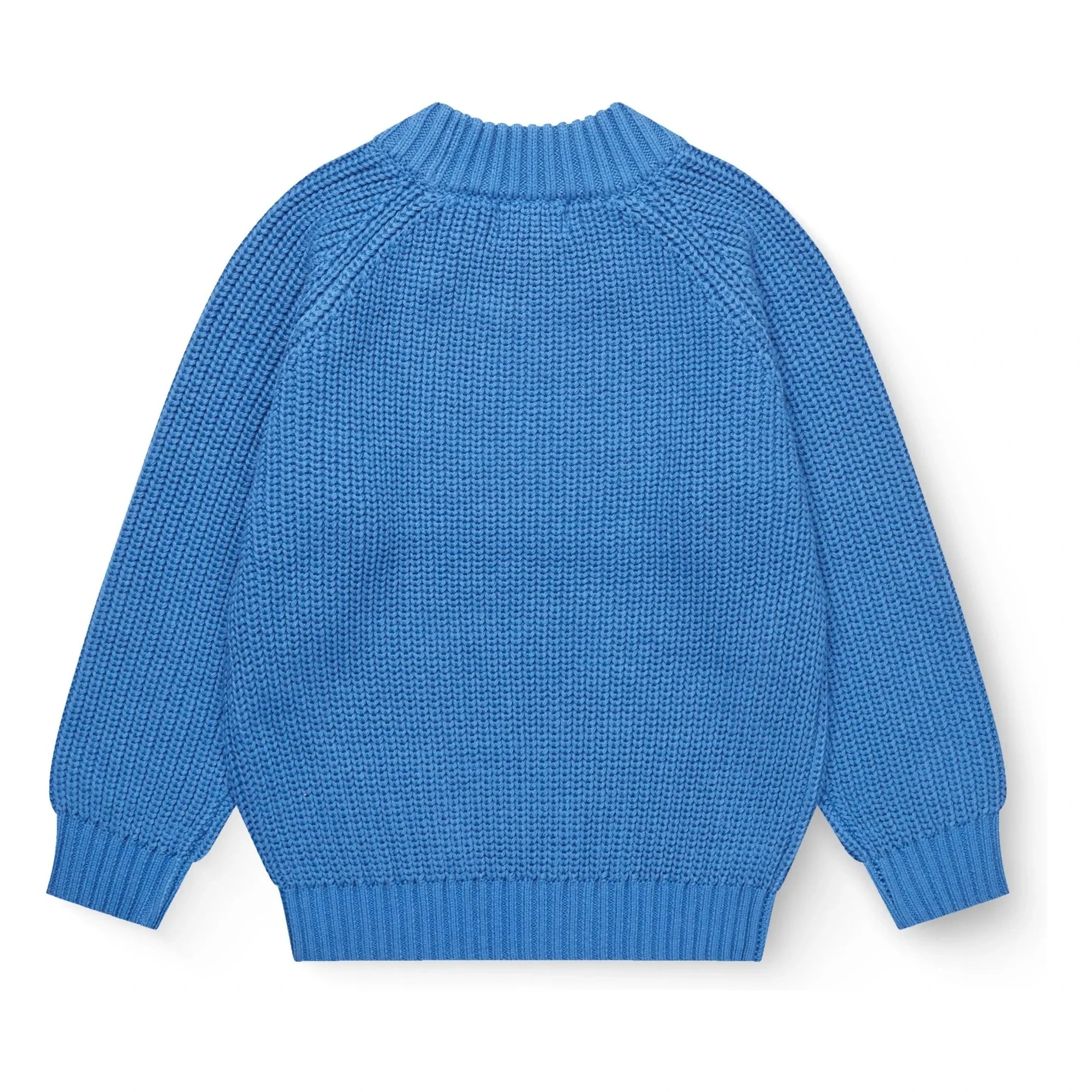 Copenhagen Colors - Suéter de algodón orgánico acanalado | Azul cerúleo